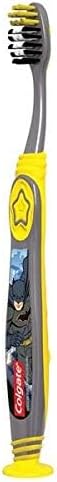 Colgate Batman Toothbrush for Children with Suction Cup, Kids 5+ Years Old, Extra Soft, Pack of 6