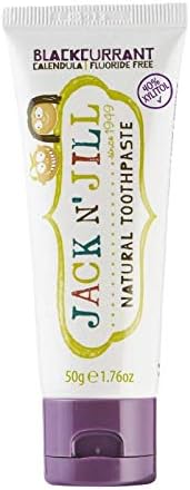 Jack N' Jill Natural Toddler Toothpaste for Baby, Kids and Infants 6 Months & Up, Fluoride Free Training Toothpaste for Toddlers 1-3 (1.76 Fl Oz (Pack of 2), Blueberry & Blackcurrant)