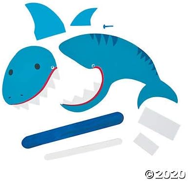 Fun Express Foam Shark Puppet Craft Kit -12 - Crafts for Kids and Fun Home Activities - VBS Vacation Bible School Supplies/Decor