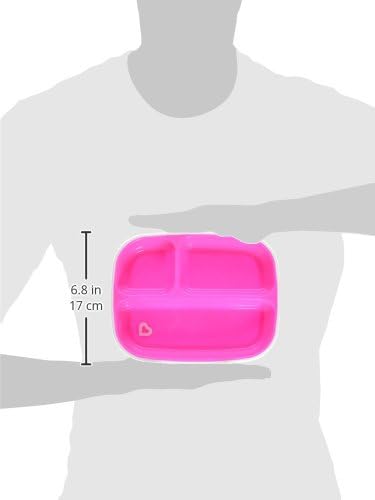 Munchkin® Splash™ 4 Piece Toddler Divided Plate and Bowl Dining Set, Pink/Purple