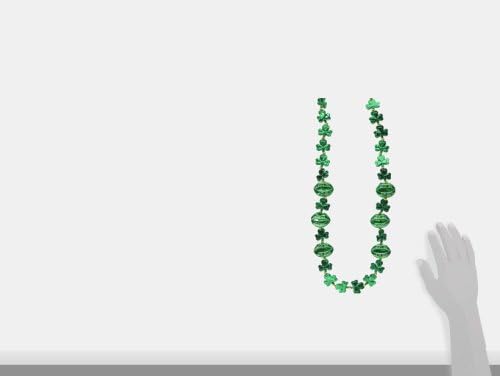 Shamrock Beads w/Kiss Me Lips Party Accessory (1 count) (1/Card)