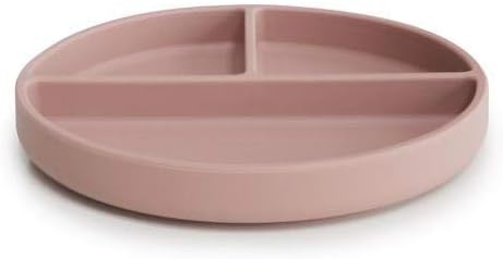 mushie Silicone Suction Plate | BPA-Free Non-Slip Design (Blush)