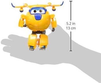 Super Wings - 5' Transforming Donnie Airplane Toys Vehicle Action Figure Plane to Robot,Suitable 3 4 5 year old Kids Fun Flying Toy Plane for Preschool Play and Birthday Gifts,Yellow