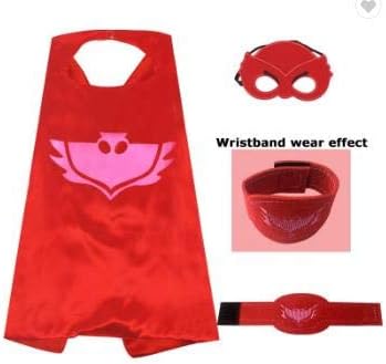 Bulk Superhero Capes for Kids - Satin Capes and Felt Masks With Embodied Three Bracelets for Boys and Girls Superhero Toys Costume 2-12 Year for boys party Gifts P-J