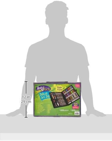 Darice 120-Piece Deluxe Art Set – Art Supplies for Drawing, Painting and More in a Plastic Case - Makes a Great Gift for Children and Adults