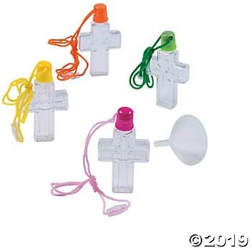 Fun Express Cross Sand Bottle Necklaces - Set of 12 - Religious Crafts for Kids, VBS and Sunday School Activities