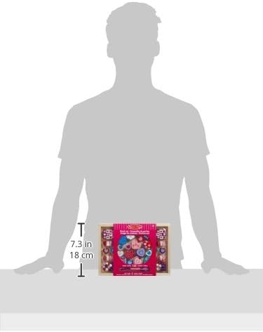 Melissa & Doug Created by Me! Heart Beads Wooden Bead Kit, 120+ Beads and 5 Cords for Jewelry-Making