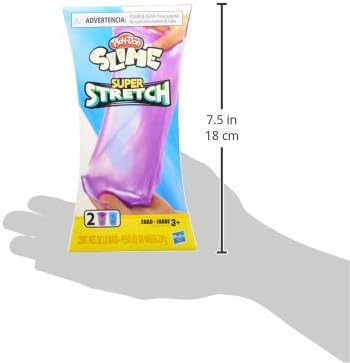 Play-Doh Slime Super Stretch 2-Pack for Kids 3 Years and Up - Purple and Blue