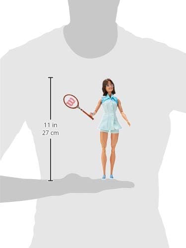 Barbie Inspiring Women Series Billie Jean King Collectible Doll, Approx. 12-in, Wearing Tennis Dress and Accessories, with Doll Stand and Certificate of Authenticity
