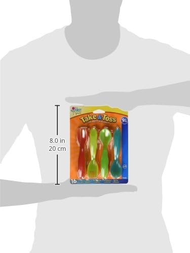 TOMY The First Years Take & Toss Flatware for Kids, 16 pieces, multicolor