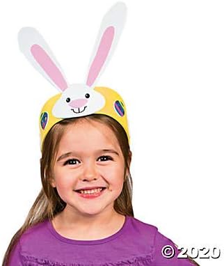 Fun Express Easter Bunny Headband Kit - Makes 12 - DIY Easter Crafts for Kids
