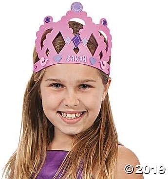 DIY Foam Princess Crown Kits - Makes 12 Tiara Crowns - Party Crafts and Activity Kits for Kids