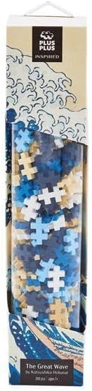 PLUS PLUS Inspired Art History Building Set, 3D Painting Kit & Craft Supplies for Kids, 350 Mini Interlocking Open Ended Pieces - Hokusai, The Great Wave