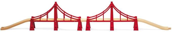 BRIO World - 33683 Double Suspension Bridge | Toy Train Set Accessory for Kids & Toddlers Age 3 and Up | Compatible with All BRIO Railway Sets | FSC Certified