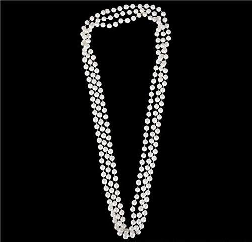 Rhode Island Novelty 48-Inch 12mm Faux Pearl Necklace, White, Pack of 12