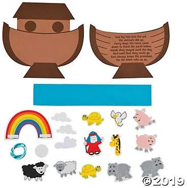 Fun Express Noahs Ark Craft Kit - Makes 12 - Sunday School, VBD and Religious Crafts for Kids - VBS Vacation Bible School Supplies/Decor