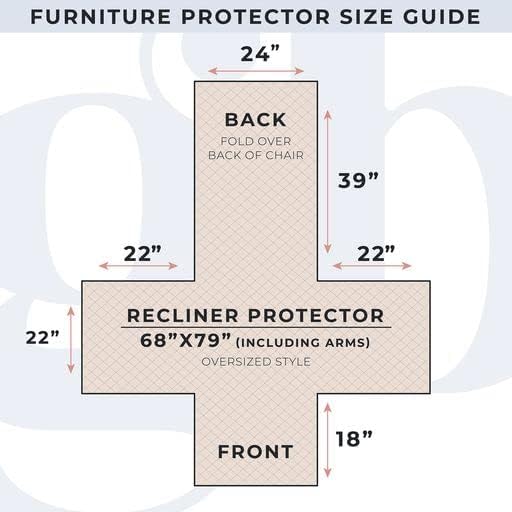 Great Bay Home Medallion Stitched Solid Furniture Protector Stain Resistant Durable Furniture Protector Elenor Collection (Recliner, White/Sand)