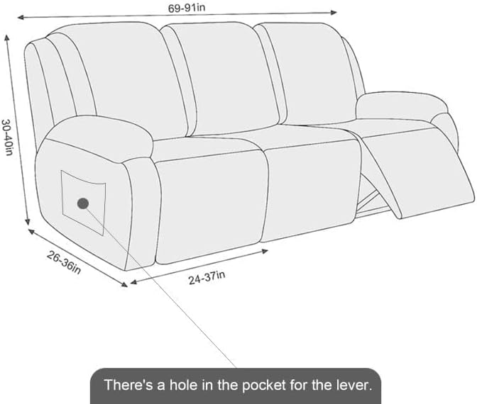 NORTHERN BROTHERS Recliner Sofa Covers 3 Seater, Reclining Sofa Cover 3 Seater, Couch Covers for Reclining Sofa, Couch Cover for Recliner Sofa 3 Seat, Recliner Sofa Covers, Light Green