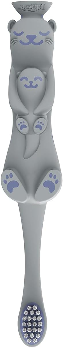 Dr. Brown’s Otter Toddler Toothbrush, Soft Bristles with Suction Cup for Storage, BPA Free, Ages 1-4, 1-Pack