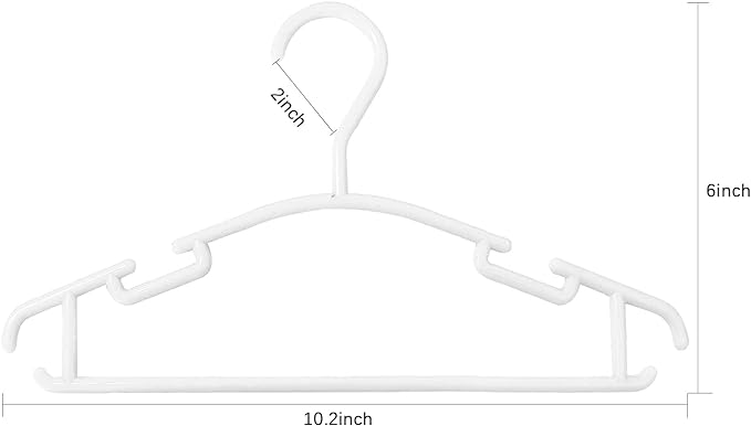GoodtoU Kids Hangers 100 Pack Baby Hangers for Closet Toddler Hangers Plastic White Childrens Hangers Small Hangers 10.24inch