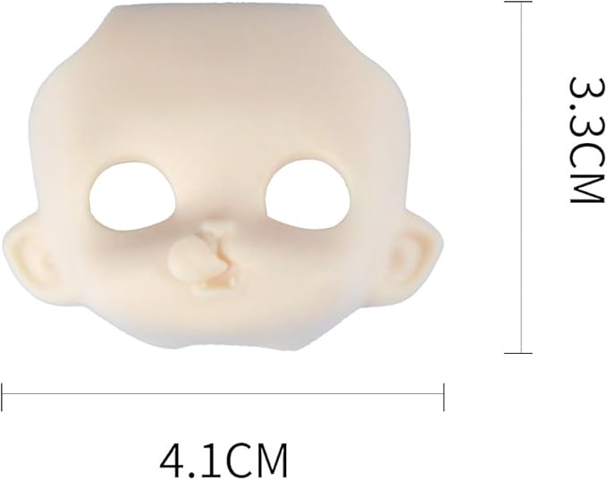 YMY No Makeup Doll Head DIY Blank GSC Face 1/12 Scale Head Doll Accessories for Obitsu 11（Boy-Black）
