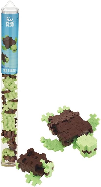 PLUS PLUS Building Block Playset Kit, Themed Figures 3D Puzzle, Fun Stem Toys for Kids, 350 Mini Interlocking Pieces - 5 Tube Bundle, Ocean