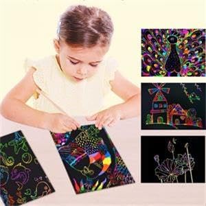 Cityrosy 95 Pcs, Scratch Art Paper Rainbow Sets, Black Scratch Off Paper, Easter Gifts for Kids, Magic Rainbow Scratch Off Set, Crafts Supplies Kits for Age 3-12 Kids, Party Games, Easter, Christmas