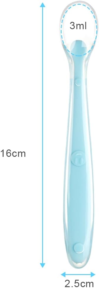 Vicloon Baby Silicone Spoons, 5 PCS Baby Training Feeding Spoons for First Stage 4 Months Toddlers Infants, Baby Utensils Feeding Supplies, Soft Tip BPA Free Gum-Friendly Dishwasher Boil-Proof