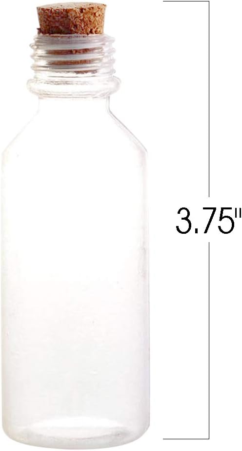 ArtCreativity Plastic Sand Art Bottles with Corks - Pack of 24-2oz Clear Containers for Sand Art, Message in a Bottle, Wedding Invitations, Fun Arts and Crafts Supplies for Kids - Sand not Included…