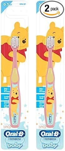 Oral-B Baby Toothbrush Featuring Disney's Pooh, Baby Soft Bristles, 0-3 Years, 1 Count (Pack of 2)