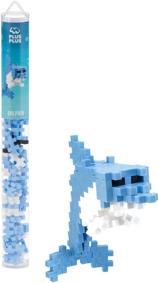PLUS PLUS Building Block Playset Kit, Themed Figures 3D Puzzle, Fun Stem Toys for Kids, 350 Mini Interlocking Pieces - 5 Tube Bundle, Ocean