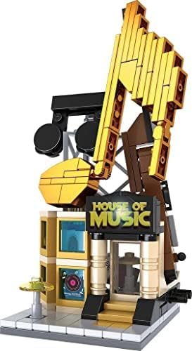 Brick Loot Mini City House of Music Shop Set, Toy Building Blocks, Custom Designed Brick Model Kit for Adults & Kids Age 6+, Compatible with Lego and Major Toy Building Block Brands, 232 Pieces