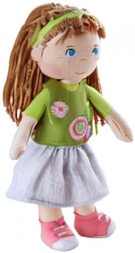 HABA Hedda - 12" Soft Doll with Brown Hair, Blue Eyes and Embroidered Face for Ages 18 Months and Up