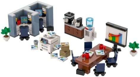 Brick Loot Office Building Brick Set, 289 Pieces, for Adults & Kids Age 6+, 100% Compatible with Lego, Mega Bloks & Other Major Brands Mini Sets, Includes Office Furniture Like Desks, Chairs, Table