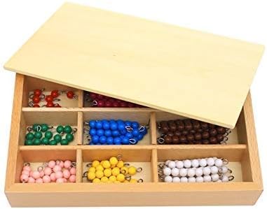 DANNI Kid Math Learn Toys Montessori Wood Math Educational Toys Colorful Checker Board Beads Math Toy Early Childhood Preschool Training