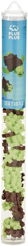 PLUS PLUS 3D Puzzle Building Block Set, 70 Mini Interlocking Pieces, Fun STEM Toys for Kids - Sea Turtle Mini Maker Tube