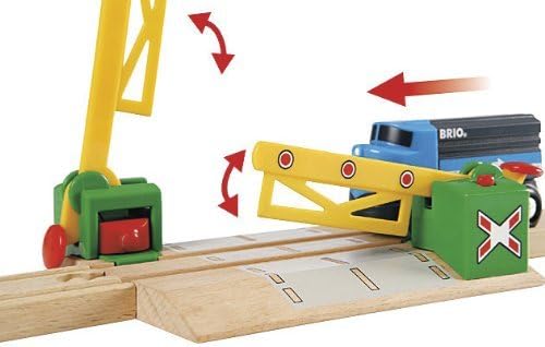 BRIO World 33750 - Magnetic Action Crossing | Interactive Wooden Toy Train Accessory | Enhances Hand-Eye Coordination | Compatible with All BRIO Train Sets | Ideal for Kids Ages 3 and Up