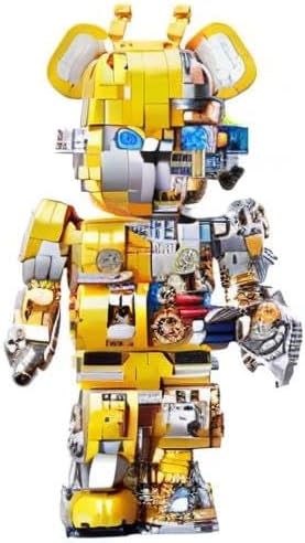 Mecha Bear Building Block Kit, Mechanical Violent Bear Display Art Toy Model,Creative Collectible Gift for Adults & Kids(1961 Pieces)
