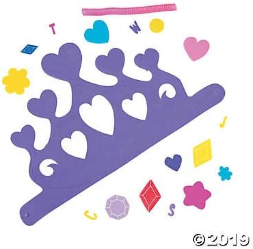 DIY Foam Princess Crown Kits - Makes 12 Tiara Crowns - Party Crafts and Activity Kits for Kids