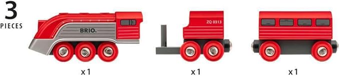 BRIO World 33557 - Streamline Train Set | 3-Piece Wooden Toy Set | Designed for Speed | Fine Craftsmanship | Great for Kids Ages 3 and Up