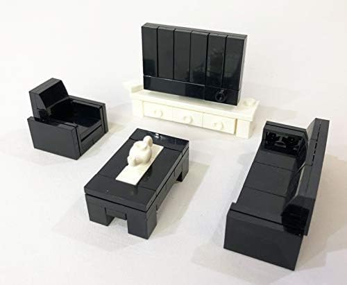 Brick Loot Toy Building Blocks Furniture Minifigure City Set Kit, For Adults & Kids Age 6+, 100% Compatible with Lego & Major Brands, Includes Bookcase, TV, Bed, Couch, Chair, Coffee Table, 236 Pieces