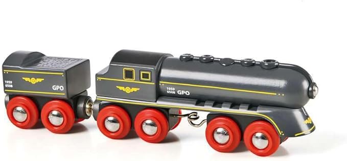 BRIO World - 33697 Speedy Bullet Train - Engaging 2-Piece Wooden Toy Train Set | Ideal for Kids Age 3+ | Enhances Motor Skills | Compatible Railway Toys | FSC Certified Materials
