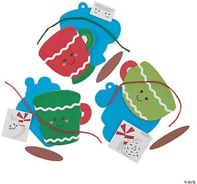 Fun Express Cute Hot Cocoa Christmas Ornaments Craft Kit - Makes 12 - Holiday Crafts for Kids