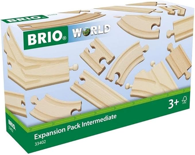 BRIO World 33402 Expansion Pack Intermediate - Wooden Train Set for Kids | Enhances Creativity | Compatible with All BRIO Train Sets | FSC Certified | Ideal for Ages 3 and Up