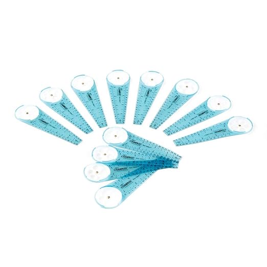 hand2mind Safe-T Math Compass, 10 in. Blue Compass, Compass for Geometry, Compass Drawing Tool, Dysgraphia Tools for Kids, Circle Drawing Tool, Compass Set, Math Classroom Supplies (Set of 12)