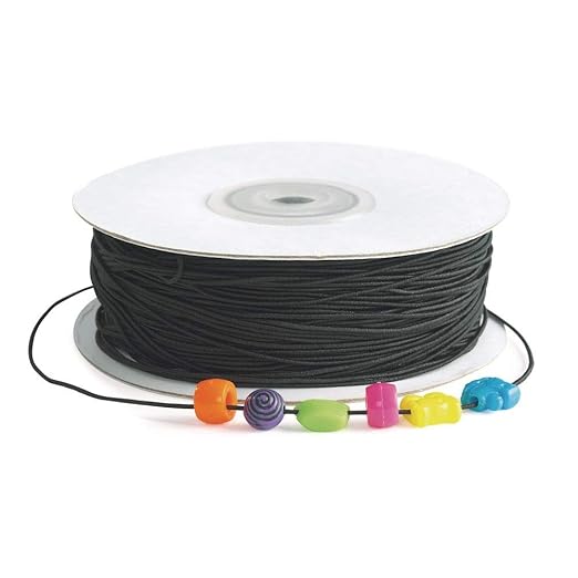 Colorations White & Black Elastic Cord, Each 300 feet, Total 600 feet, Ideal for Bracelets, Necklaces, Jewelry Making, Crafing, Mask-Making and More, Stretchy String, Great Value, Use to Thread Beads
