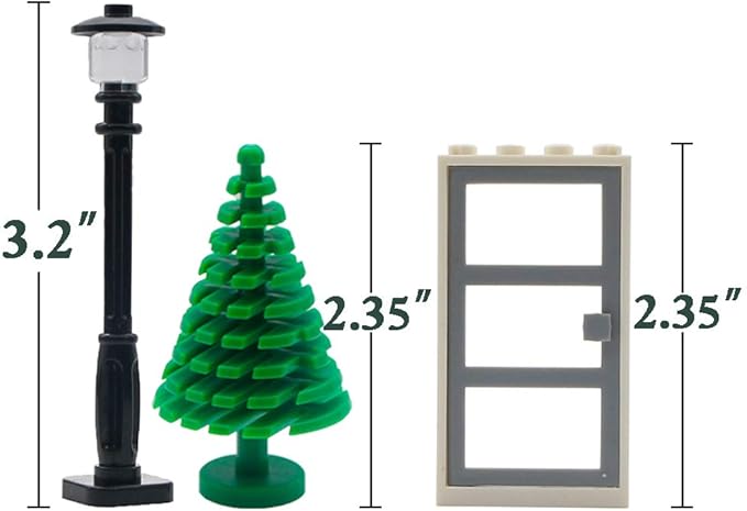 Door Street Lamp Bricks Accessories Toys City House Parts Garden Classic Road Light Building Block Creative DIY Construction