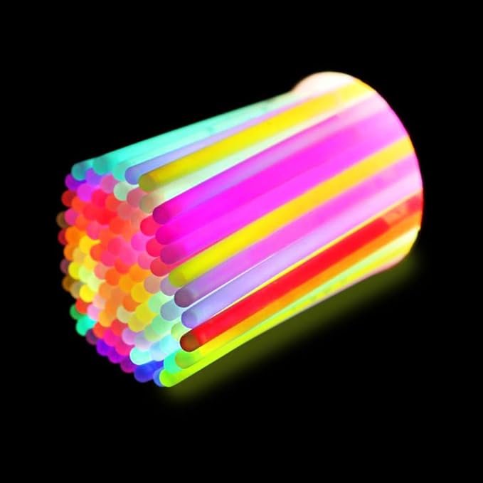 JOYIN 400 Pcs 8" Glowsticks, Bracelets Necklaces, Glow in the Dark Party Favors, Easter, Christmas, Halloween Supplies Pack, Football Party Supplies