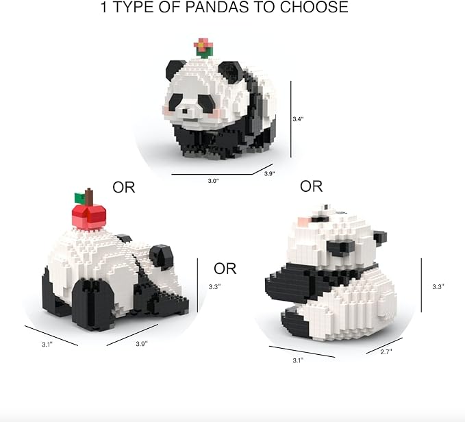 Flower Panda Mini Building Blocks, 983 PCS Micro Animal Building Toy Bricks for Girls Boys and Adults