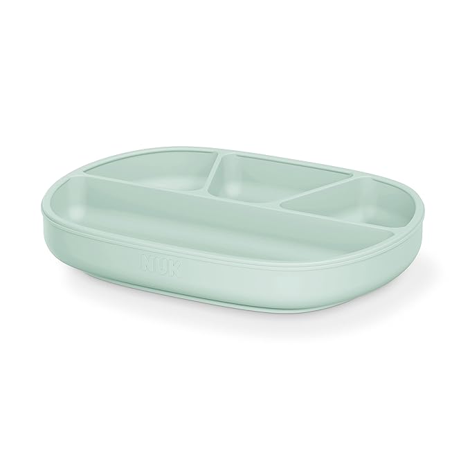 NUK Silicone Baby Suction Plates, Durable Suction Feature Helps Reduce Spills, Microwave & Dishwasher Safe, BPA-Free, Pack of 2